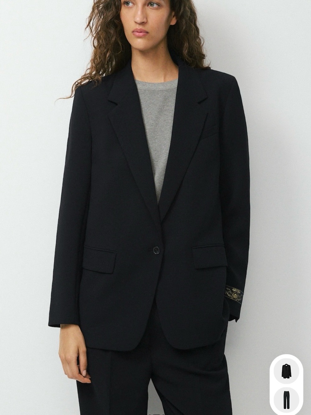 Aritzia Black Single-Button Notch Lapel Blazer